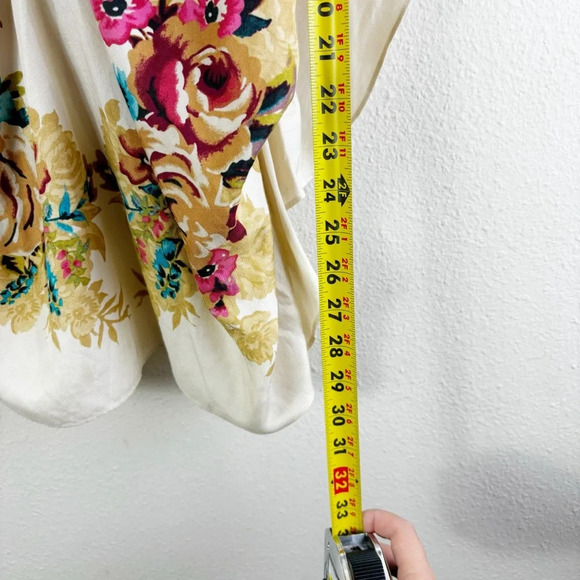 Yoana Baraschi Anthropologie Floral Draping Front Silk Blend Tunic Top size XS - Picture 9 of 10